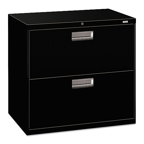 HON Brigade 600 Series Lateral File, 2 Legal/Letter-Size File Drawers, Black, 30" x 18" x 28" (672LP)