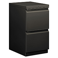 HON Brigade Mobile Pedestal, Left or Right, 2 Letter-Size File Drawers, Charcoal, 15" x 19.88" x 28" (33820RS)