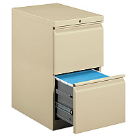 HON Brigade Mobile Pedestal, Left or Right, 2 Letter-Size File Drawers, Putty, 15" x 22.88" x 28" (33823RL)