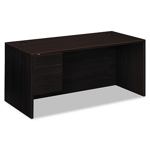 HON 10500 Series "L" Workstation Left Pedestal Desk, 66" x 30" x 29.5", Mahogany 29.5" Height x 66" Width x 30" Depth - 2 x Box, File Drawer(s)Left Side - Flat Edge (10584LNN)