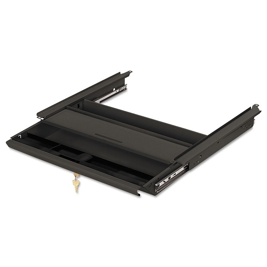 HON Center Drawer, Use with 38000 Series, Stationmaster, Metal, 19w x 14.75d x 3h, Charcoal (D2S)