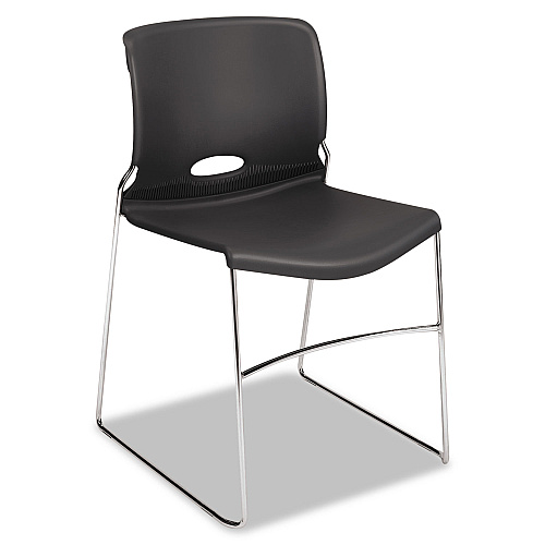 HON Olson Stacker High Density Chair, Supports Up to 300 lb, 17.75" Seat Height, Lava Seat, Lava Back, Chrome Base, 4/Carton (4041LA)
