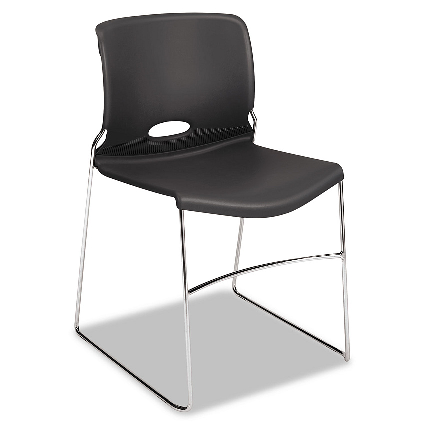 HON Olson Stacker High Density Chair, Supports Up to 300 lb, 17.75" Seat Height, Lava Seat, Lava Back, Chrome Base, 4/Carton (4041LA)