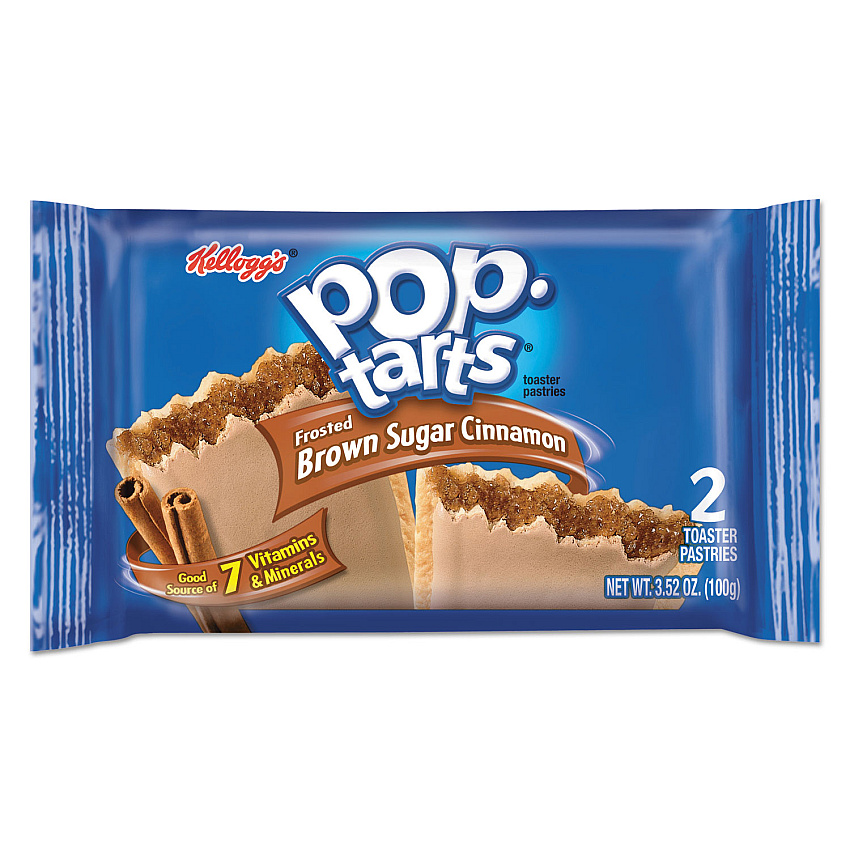 Kellogg's Pop Tarts, Frosted Brown Sugar Cinnamon, 3.52 oz, 2/Pack, 6 Packs/Box (31131)