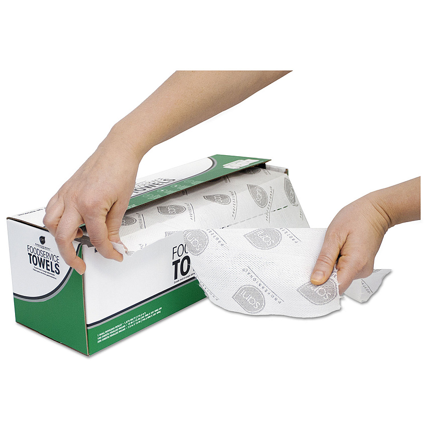 Dry Foodservice Kitchen Roll Towels, 1-ply, 15 X 7.5 White, 200/roll, 4 Roll/carton