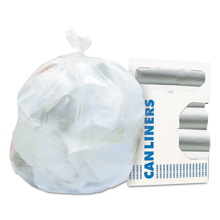 Heritage High-Density Waste Can Liners, 16 gal, 8 mic, 24" x 33", Natural, 50 Bags/Roll, 20 Rolls/Carton (Z4833LNR01)