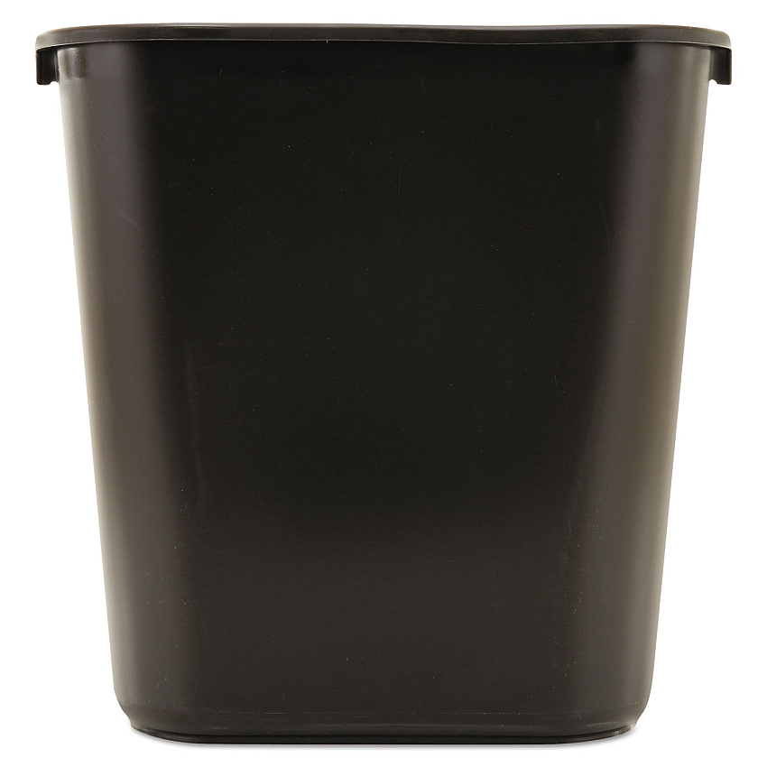 Rubbermaid Commercial Deskside Plastic Wastebasket, 7 gal, Plastic, Black (295600BK)