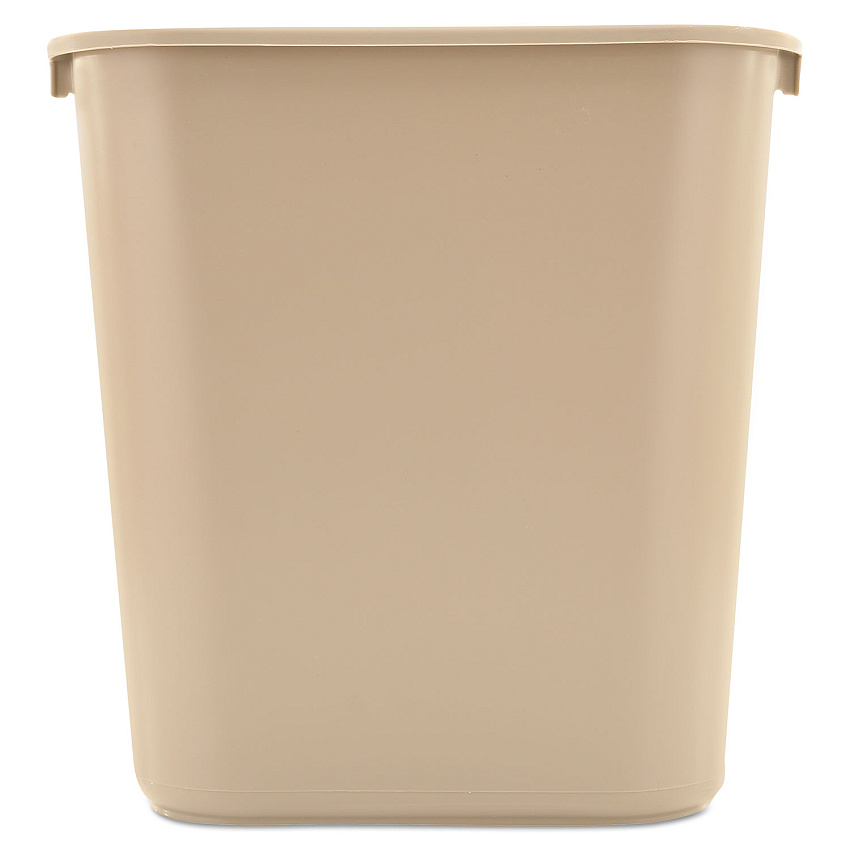 Rubbermaid Commercial Deskside Plastic Wastebasket, 7 gal, Plastic, Beige (295600BG)