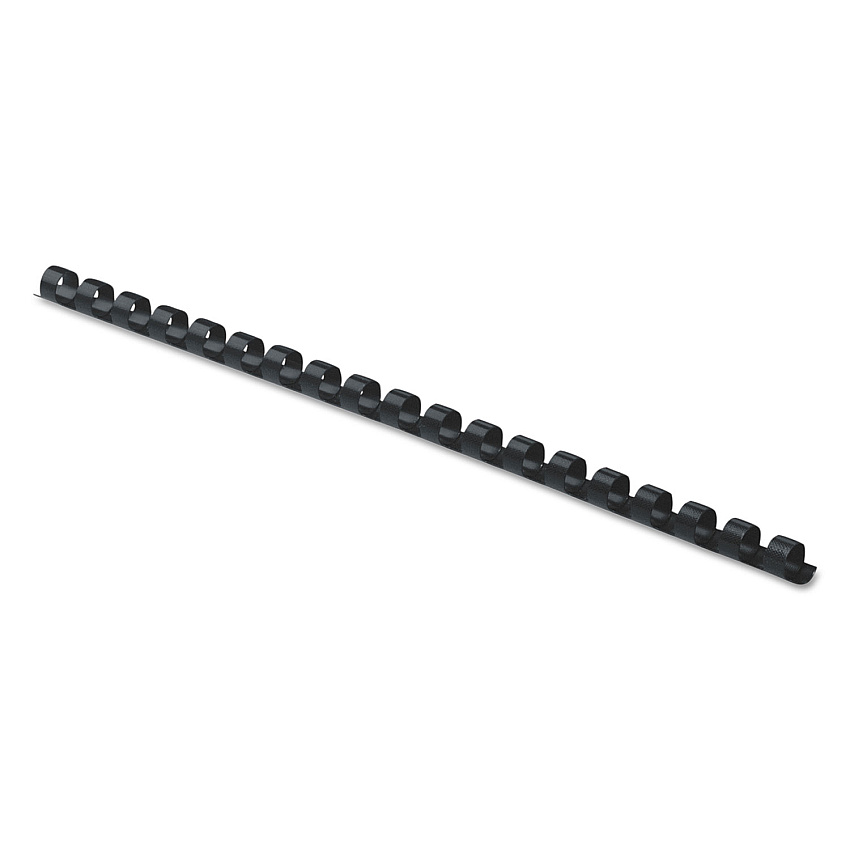 Fellowes Plastic Comb Bindings, 1/4" Diameter, 20 Sheet Capacity, Black, 100/Pack (52366)