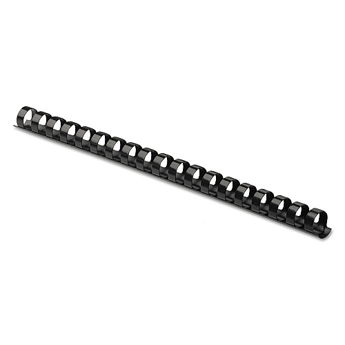 Fellowes Plastic Comb Bindings, 3/8" Diameter, 55 Sheet Capacity, Black, 100/Pack (52325)