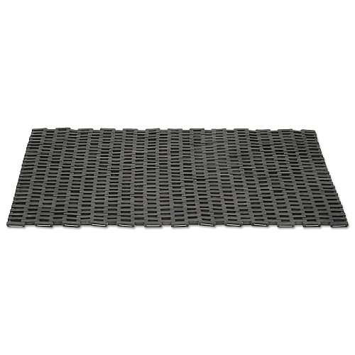 AbilityOne 7220002246486, SKILCRAFT Rubberized Link Mat, Black Open-Weave Rubber Surface, 24" x 50"