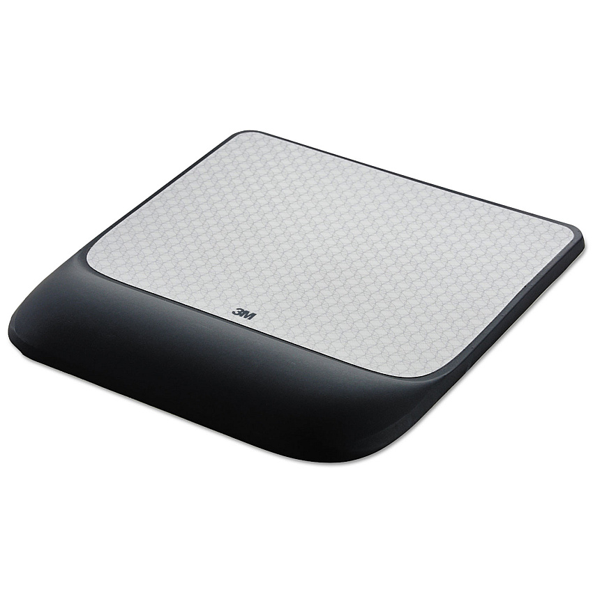 3M Mouse Pad with Precise Mousing Surface and Gel Wrist Rest, 8.5 x 9, Gray/Black (MW85B)