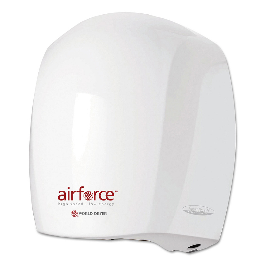 WORLD DRYER Airforce Hand Dryer, 110 V to 120 V, 10.75 x 9 x 6.5, White (J974A3)