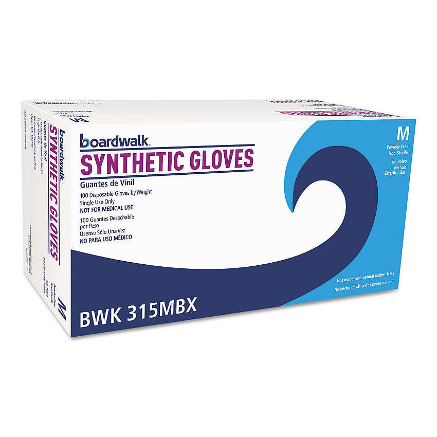 Boardwalk&reg; Powder-Free Vinyl Gloves, Medium, Cream, 1000 Gloves (BWK315MCT)