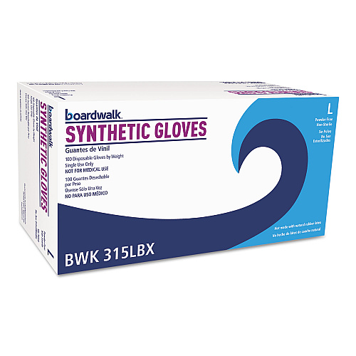 Boardwalk&reg; Powder-Free Vinyl Gloves, Large, Cream, 1000 Gloves (BWK315LCT)