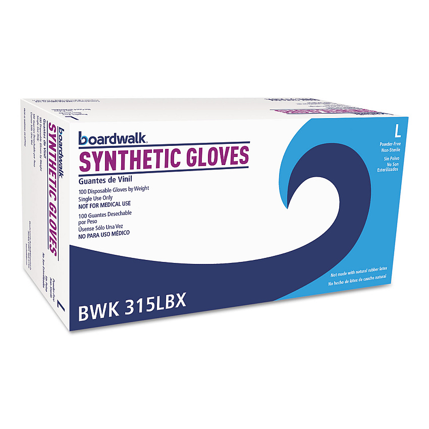 Boardwalk&reg; Powder-Free Vinyl Gloves, Large, Cream, 1000 Gloves (BWK315LCT)