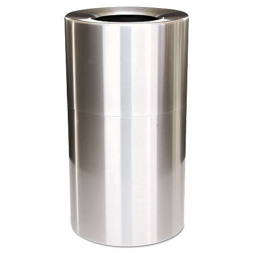 Rubbermaid Commercial Atrium Aluminum Container with Liner, 35 gal, Aluminum, Satin Aluminum (AOT35SANL)