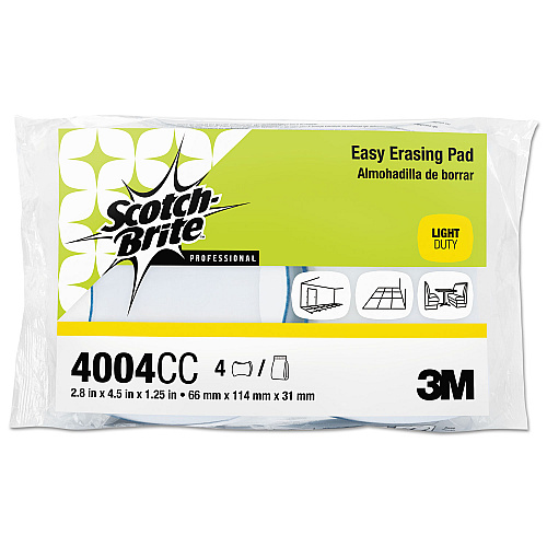 Scotch-Brite Easy Erasing Pad 4004, 2.8 x 4.5 x 1.2, Blue/White, 12/Carton (55658)