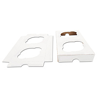 Cupcake Holder Inserts, 2-cupcake Holder, 7.88 X 3.88 X 0.88, White/brown, Paper, 200/carton