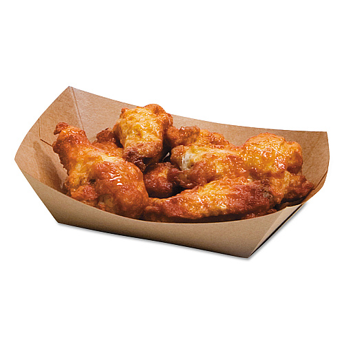 Bagcraft EcoCraft Food Trays, 2 lb Capacity, 6.5 x 1.63 x 1.63, Natural, Paper, 1,000/Carton (300697)