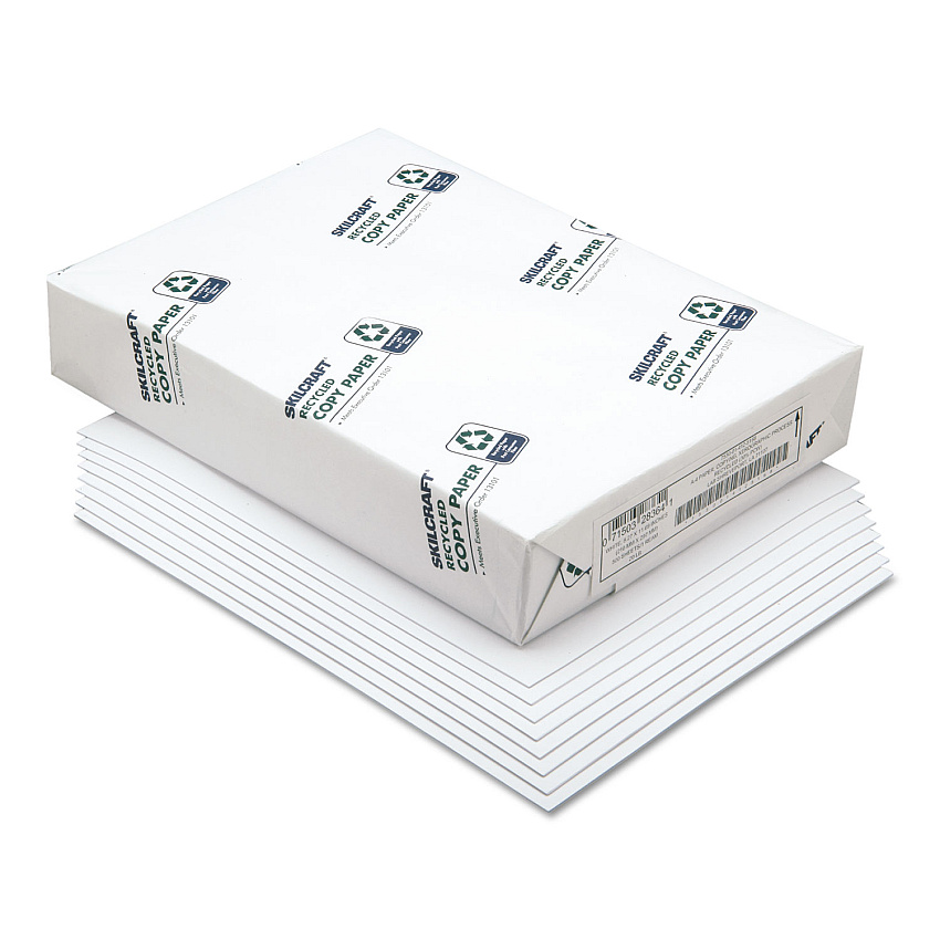 AbilityOne 7530014125168, SKILCRAFT Xerographic Paper, 92+ Bright, 20 lb Bond Weight, A4, White, 500 Sheets/Ream, 10 Reams/Carton