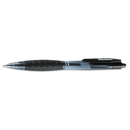 AbilityOne 7520016451148, SKILCRAFT VISTA Ballpoint Pen, Retractable, Bold 1.4 mm, Black Ink, Smoke Barrel, Dozen