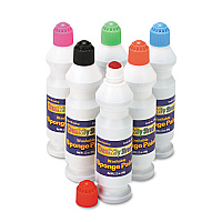 Creativity Street Sponge Paint Set, 6 Assorted Colors, 2.2 oz Bottle, 6/Pack (2400)