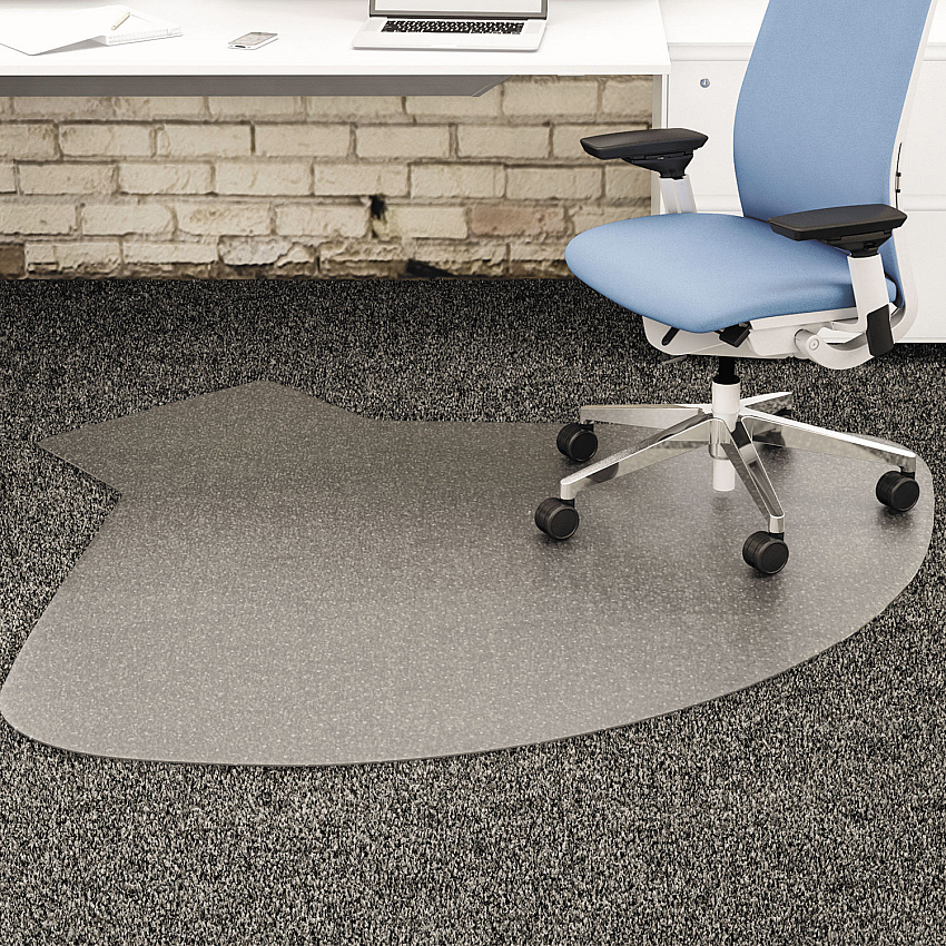 Deflecto SuperMat Frequent Use Chair Mat, Medium Pile Carpet, 60 x 66, Workstation, Clear (CM14003K)