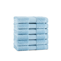 Aston & Arden Egyptian Cotton Washcloth 13x13 Blue - Pack Of 6 (WC-EGYP1313-1.75-BLU)