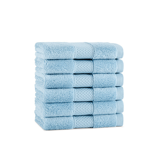 Aston & Arden Egyptian Cotton Washcloth 13x13 Blue - Pack Of 6 (WC-EGYP1313-1.75-BLU)