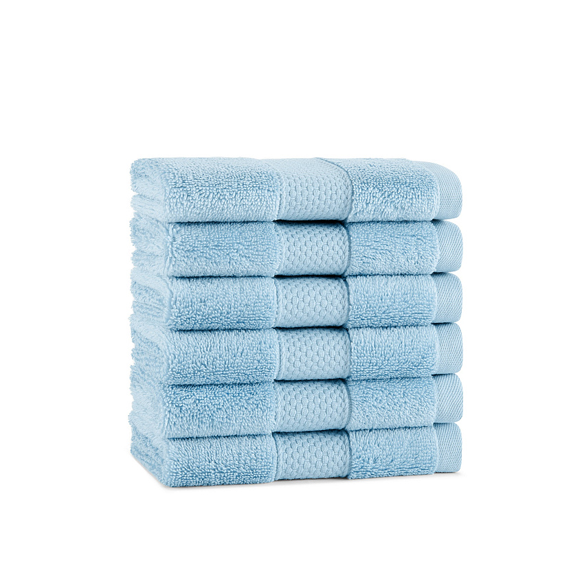 Aston & Arden Egyptian Cotton Washcloth 13x13 Blue - Pack Of 6 (WC-EGYP1313-1.75-BLU)
