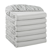 Host & Home Microfiber Fitted Sheets King - Gray W/ Green Hem - Case Of 24 (MFS-788012-GY)