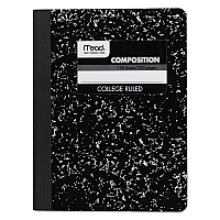 Mead Square Deal Composition Book, Medium/College Rule, Black Cover, (100) 9.75 x 7.5 Sheets (09932)