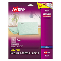 Avery Matte Clear Easy Peel Mailing Labels with Sure Feed Technology, Inkjet Printers, 0.5 x 1.75, Clear, 80/Sheet, 25 Sheets/Pack (8667)