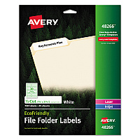 Avery EcoFriendly Permanent File Folder Labels, 0.66 x 3.44, White, 30/Sheet, 25 Sheets/Pack (48266)