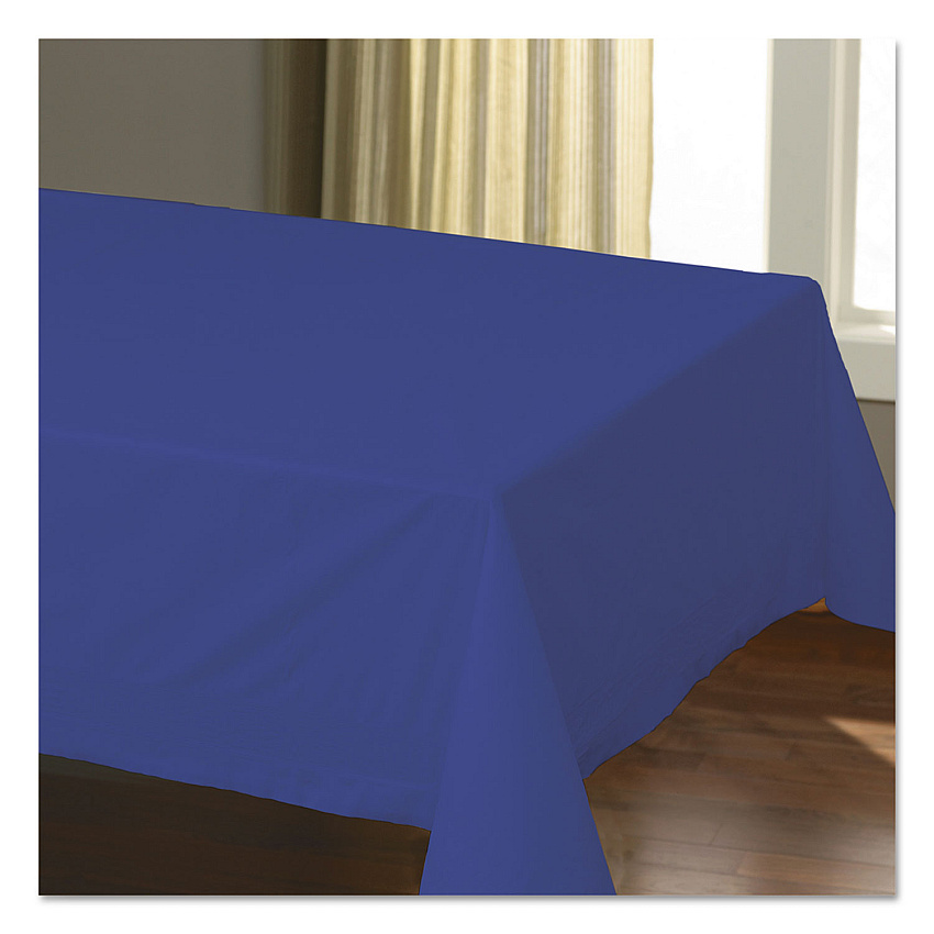 Hoffmaster Cellutex Table Covers, Tissue/Polylined, 54" x 108", Navy Blue, 25/Carton (220622)