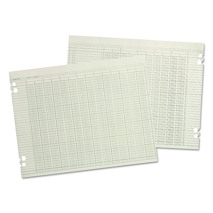 Wilson Jones Accounting Sheets, 24 Columns, 11 x 14, Green, Loose Sheet, 100/Pack (G3024)