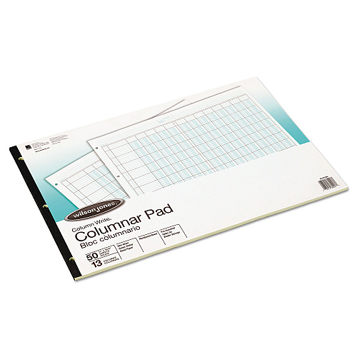 Wilson Jones Accounting Pad, 13 Eight-Unit Columns, 11 x 16 3/8