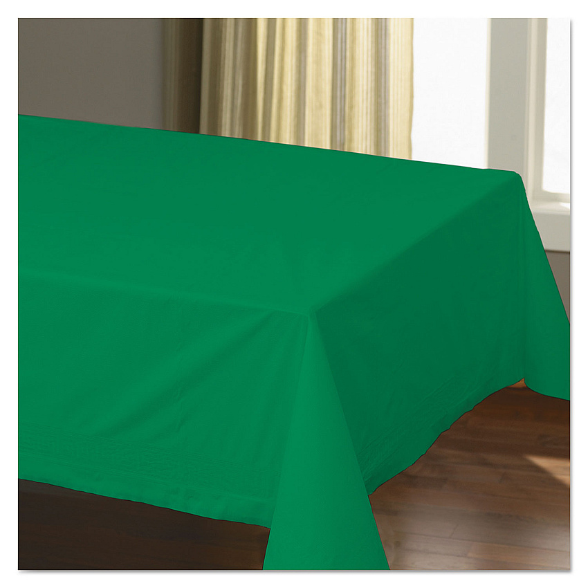 Hoffmaster Cellutex Table Covers, Tissue/Polylined, 54" x 108", Jade Green, 25/Carton (220629)