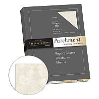 Southworth Parchment Specialty Paper, 65 lb Cover Weight, 8.5 x 11, Ivory, 100/Box (Z980CK)