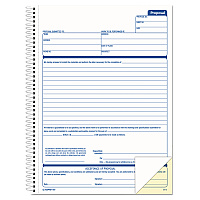 TOPS Spiralbound Proposal Form Book, Two-Part Carbonless, 11 x 8.5, 50 Forms Total (41850)