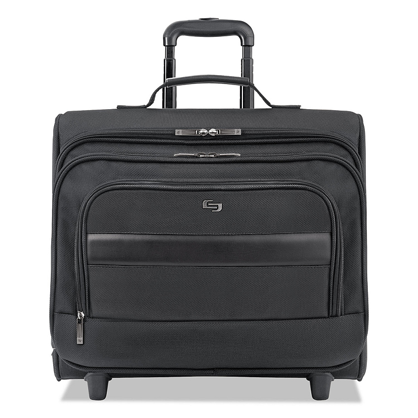 SOLO Classic Rolling Overnighter Case, Fits Devices Up to 15.6", Ballistic Polyester, 16.14 x 6.69 x 13.78, Black (B644)