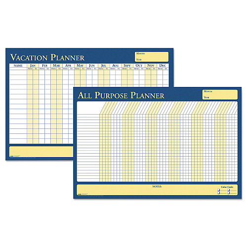 House of Doolittle 100% Recycled All-Purpose/Vacation Planner, 36 x 24, White/Blue/Yellow Surface (639)