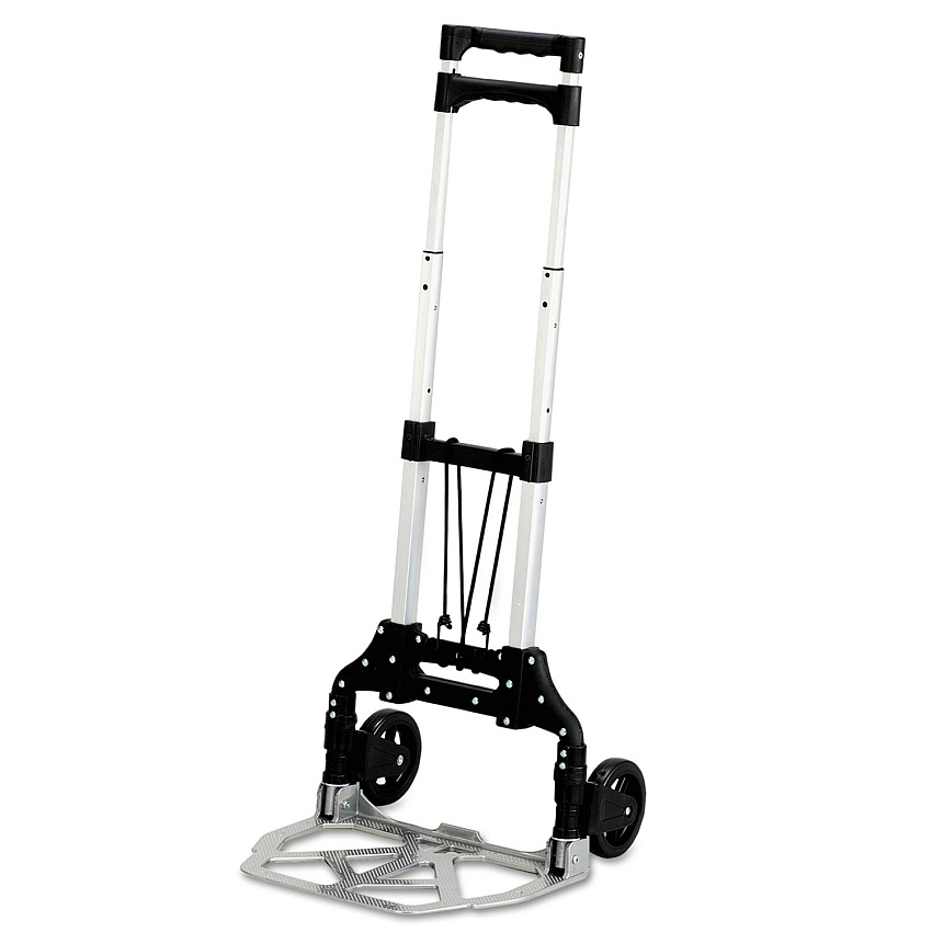 Safco Stow and Go Cart, 110 lb Capacity, 15.25 x 16 x 39, Aluminum (4049)