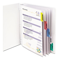 C-Line Sheet Protectors with Index Tabs, Assorted Color Tabs, 2", 11 x 8.5, 5/Set (05550)