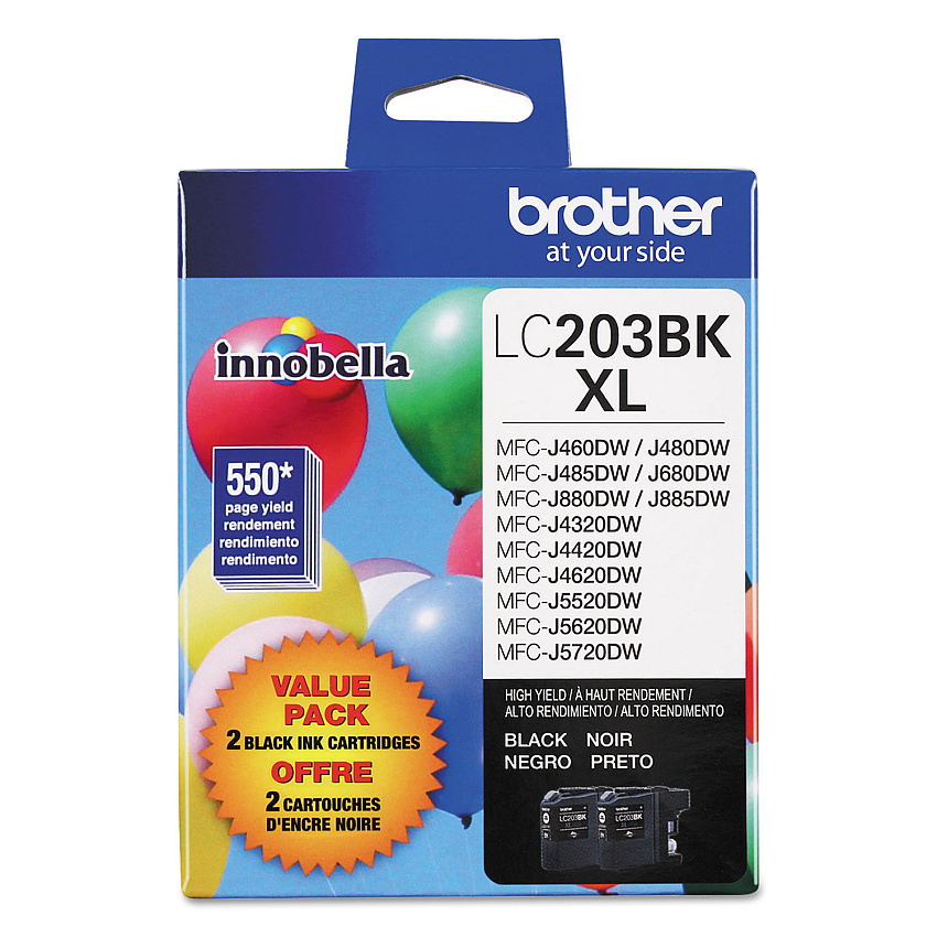 Brother LC2032PKS Innobella High-Yield Ink, 550 Page-Yield, Black, 2/Pack