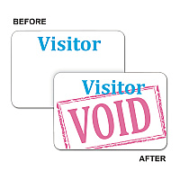 C-Line Times Up! Self-Expiring Visitor Badges, One-Day Badge, 3 x 2, White, 100/Box (97005)