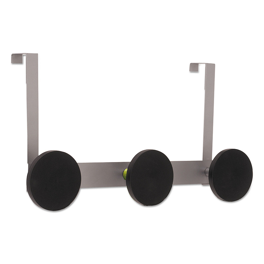 Alba Over the Door Coat Hook, Metal and Plastic, 3 Pegs, Black, 20 lb Capacity (PMS3P)