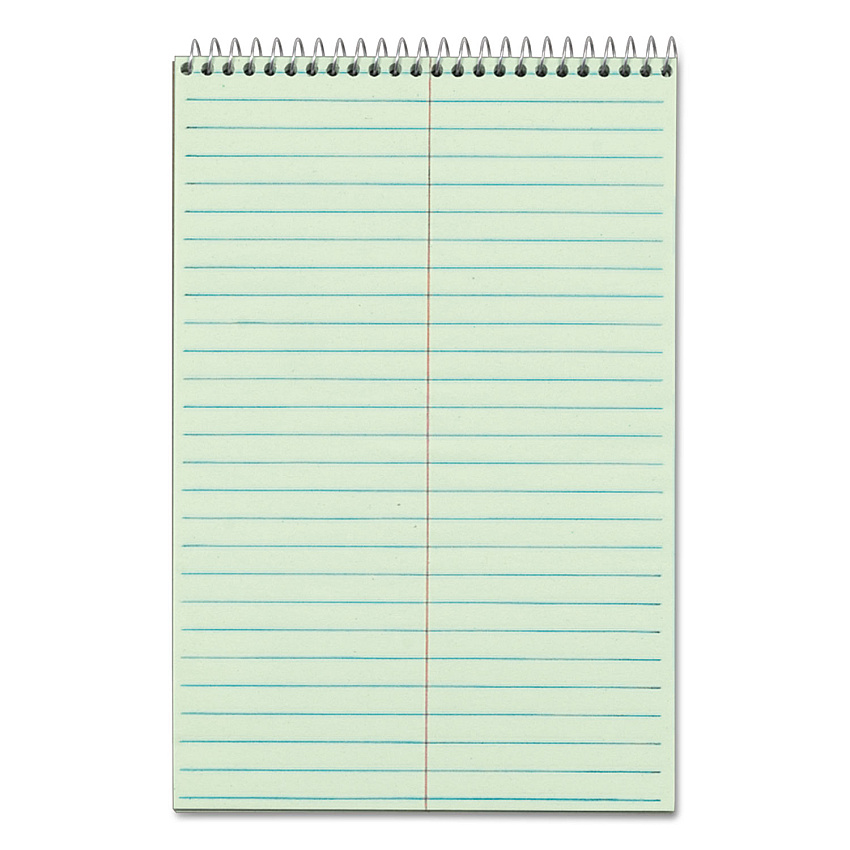TOPS Gregg Steno Pads, Gregg Rule, 80 Green-Tint 6 x 9 Sheets (8021)