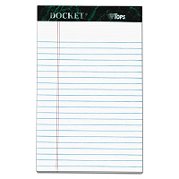 TOPS Docket Ruled Perforated Pads, Narrow Rule, 50 White 5 x 8 Sheets, 6/Pack (63366)